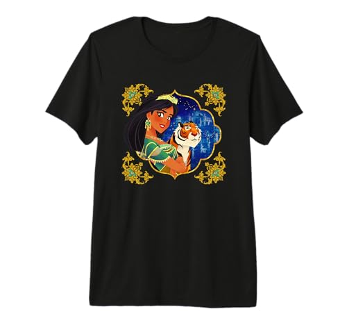 T-shirt Jasmine et Rajah premium en coton doux pour fan de Disney