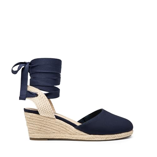 Image of DREAM PAIRS Espadrille Platform Wedge Sandals | Strappy Espadrille Platform Wedge Sandals, Comfortable Open Toe Sandals with Cushioned Insole and Ankle Strap Buckle