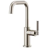 Brizo 61053LF-SS Litze Bar Faucet with Square Spout and Knurled Handle In Stainless Steel