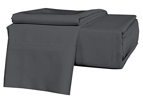 Hotel Premium 1000-Thread Count 100% Egyptian Cotton Sheets Set 16' Inch Deep Pocket Fitted Sheets & Pillowcases Set Best Bed Sheets Soft Sateen Weave Combed Cotton ( 54'x80' Full XL Size, Dark Gray S