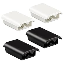 Xahpower Battery Pack Cover for Xbox 360, Replacement Battery Pack Cover Shell Repair Part Compatible with Xbox 360 Wireless Controller4 Pack, Black, White