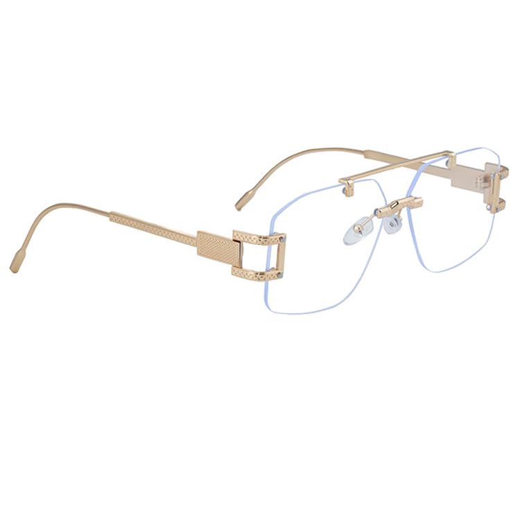 bullabulling Fashion Punk Square Sunglasses Cool Men Rimless Frame Vintage Metal Sun Glasses Women Shades Uv4003