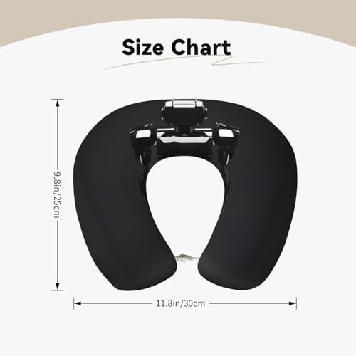 Almohada de viaje de espuma viscoelástica negra miniatura 5