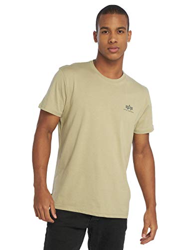 ALPHA INDUSTRIES Men T-Shirt Basic Small Logo, Talla:4XL, Color:Light Olive