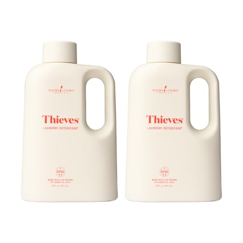 Young Living Thieves Laundry Detergent Concentrated Plant-Based Formula with Enzymes Fresh Citrus Scent For HE and Standard Washers 32 fl oz - 2 Pack