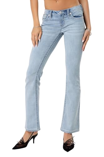 Miss Me Women's Ethereal Wings Stitch Low-Rise Bootcut Jeans2