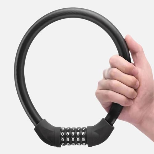 Bike Lock Black Heavy Duty Anti Theft Bike U Locks Upgraded High Security 5 Digit Resettable Combination Password Bicycle U-Lock 17.4mm Thicken Steel Shackle Locks for Electric Bike Scooter Motorcycle