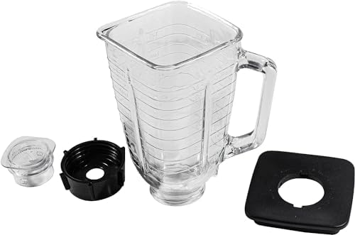 HQRP Plastic Jar Set Replacement Compatible with Oster Osterizer Blender, 004954-011-090 014709-156-000 004902-003-NP0 084036000000, 1.25L Pitcher, 0.33 Gallon Capacity
