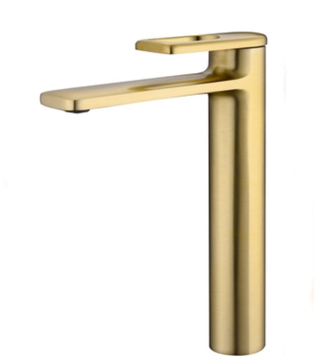 Robinet de bassin eau chaude froide avec mitigeur laiton or brossé anti-traces