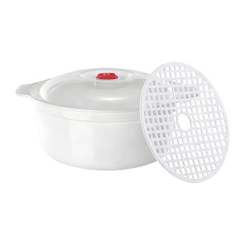 Vaporera Para Microondas - Accesorios de Cocina para Ollas,Con Tapa Y Asa Anti-quemaduras Antideslizante Para Microondas | Para Preparar Alimentos Como Fideos Empanadillas Y Pan En Horno