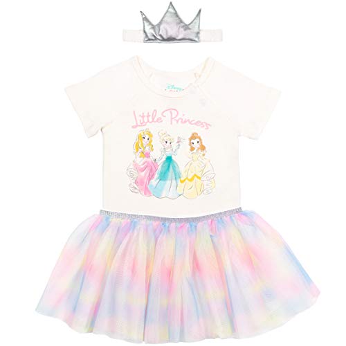 Disney Princesses Baby Girls Creeper Tutu Set White 3-6 Months