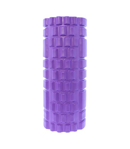 Riscko Rodillo Multifunción de Recuperación de Yoga y Pilates | Rodillo Fitness de Espuma para Masaje Muscular | Foam Roller Morado Cover