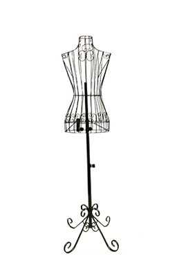 Adjustable- Mannequin Dress Form Female Black Steel Wire 32"22"32" On Decorative Stand (0004 Black) #TOP2