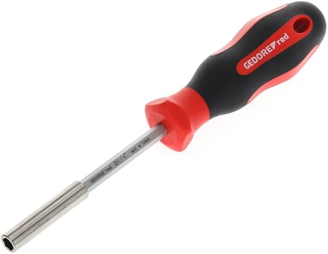 GEDORE red Screwdriver bit holder magnetic 1/4" 6.3 mm hex, Screwdriver, 2-component handle, 210 mm, R38950000