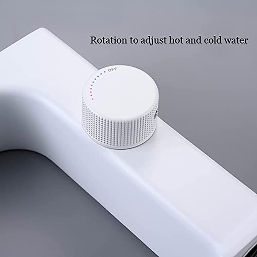 Mitigeur lavabo blanc monotrou avec écran LED et robinet en laiton