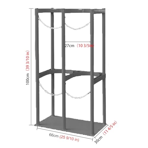 Support bouteille oxygène et azote avec rack au sol stable