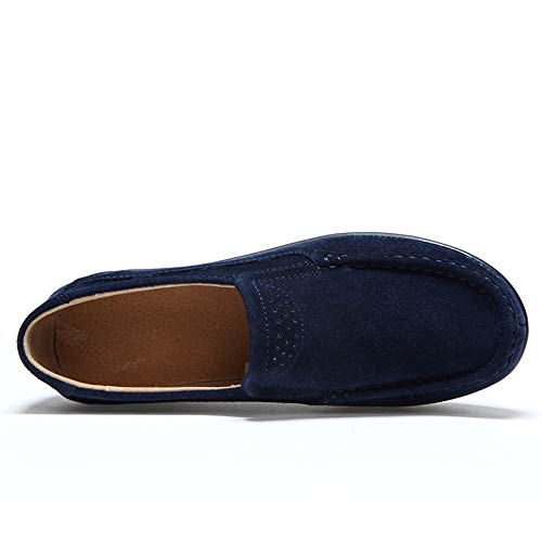 Women's Slip-on Wedge Moccasin Loafers Casual Walking Shoes Trainers Suede Leather Platform Sneakers3