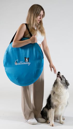Callieway Hoopers Agility Barrel – Tonne/Fass für Hundetraining (Doppelpack, Blau) | Leicht, stabil & beschwerbar | Inkl. Transporttasche | Agility Parcours für Hunde | Blau