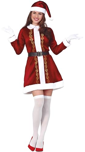 Disfraz de Mamá Noel con Vestido Corto para Mujer