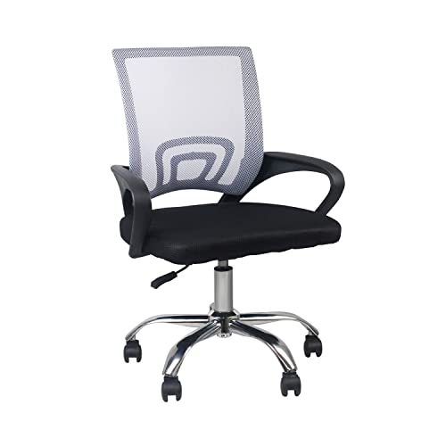 THINIA HOME   Silla de Escritorio Classic, Oficina y Despacho, Home Office, Respaldo Malla Transpirable, Soporte Lumbar, Reposabrazos, Altura Ajustable, Ergonómica, 52x65x(86 95) cm