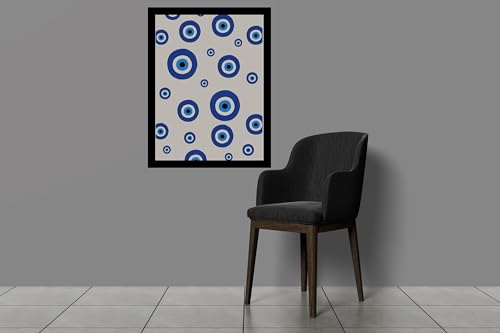 Image of BLINKART Evil Eye Abstract Wall Art Painting Print Design | Aesthetic Wall Decor Photo Artwork Frame Decoration Hanging For Home Bedroom Living Room Office Wall Decor | T0023 | 13x10 Inches