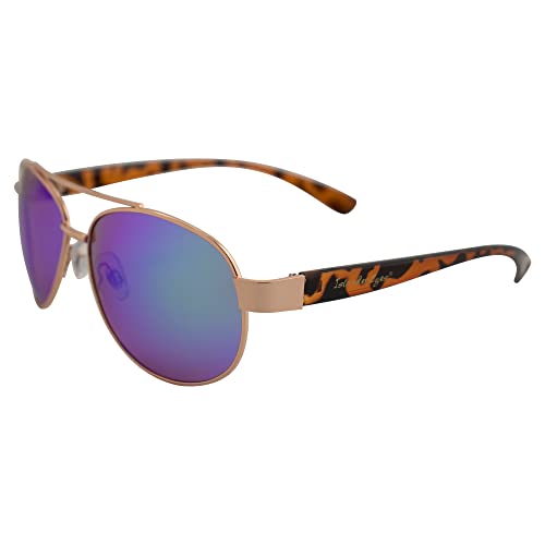 Bali Polarized Fashion Sunglasses for Men or Women (Gold/Green Mirror, One Size)