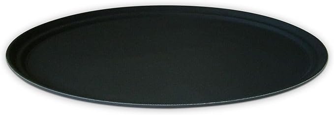 We Can Source It Ltd – Round Non Slip Black Bar Tray 14" (35cm) – Durable Polypropylene Serving Tray with Grip Tread Surface for Safe Drink Service – Ideal for Bars, Cafes, Restaurants and Events