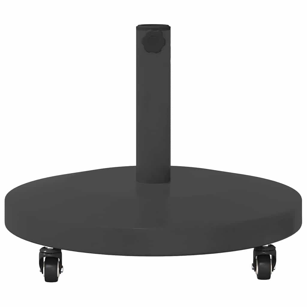 Supporto per ombrellone grigio scuro in acciaio, 48 x 48 x 32 cm, con peso e piedini regolabili, per giardino, balcone, terrazza, patio, supporto stabile e base per ombrellone