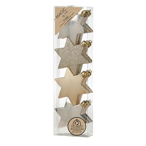 Inge-glas Christbaumschmuck Sterne 6cm Kunststoff 8er Set - matt &...