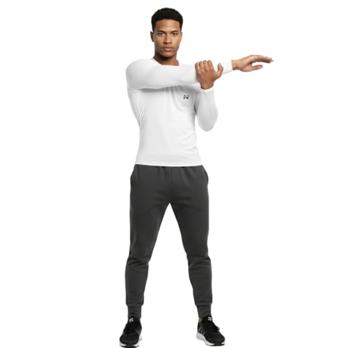 Image of NINQ Full Sleeve Compression, Workout, Round Neck, Down Shoulder T-Shirt - Men's Gym, Athletic & Sports Tights for Fitness