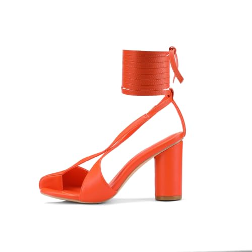Image of perixir Gold Heels for Women, High Heels with Spiral, 4.17 inch Stiletto Heeled Sandals for Dressy Women, Lace Up Sandals Comfortable Slingback Sandal