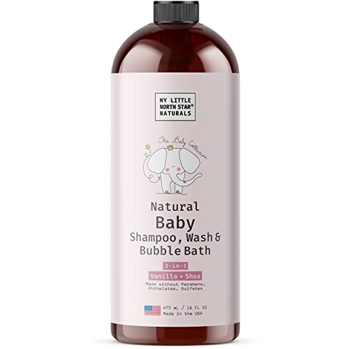 Natural Baby Shampoo and body wash + Baby Bubble Bath, Head-To-Toe 3-in-1 Baby Soap For Sensitive Skin, Nourishing Shea With Organic Orange Oil, Hypoallergenic Tear-Free Sulfate-Free Made in USA