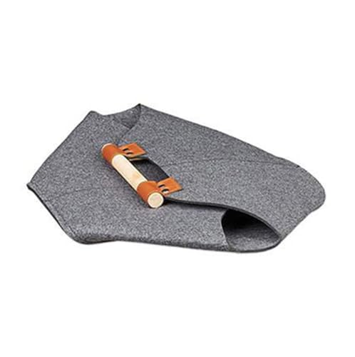 Cesta de leña portátil de fieltro resistente y moderna con asa para un amplio almacenamiento de madera
