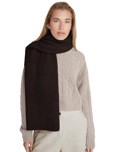 Style & Republic Oversized Damen Kaschmirschal aus 90% Merinowolle und 10% Kaschmir | edler Schal aus feinster MerinoMerinowolle und Kaschmir Coffee 168 x 45cm