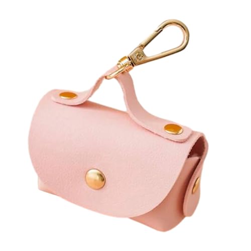 NIHENHAO Dispenser di sacchetti per raccogliere le cacca del cane, comodo dispenser per sacchetti di rifiuti per cani e animali domestici, per passeggiate all'aperto, rosa