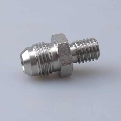 Image of Stainless Steel Aluminum Male Flare -6AN to M10 x 1.5 Male Metric Thread Pipe Fuel Fitting Adapter
