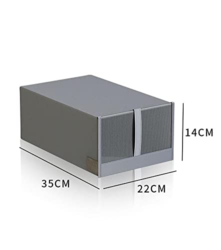 Image of House of Quirk Foldable Non-Woven Shoe Storage Box with Clear Mesh Window - Perfect for Organizing Shoes (Grey, Pack of 2 Box)