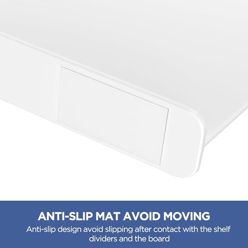 HBlife 8 Pcs White Acrylic Shelf Dividers, Vertical Purse Organizer for Closet Perfect for Sweater, Shirts, Handbags in Bedroom and Kitchen, Closet Separators for Organization Cabinet