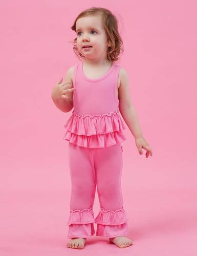 Bamboo Viscose Sleeveless Baby Girl Romper Infant and Toddler Baby Bell Bottoms4