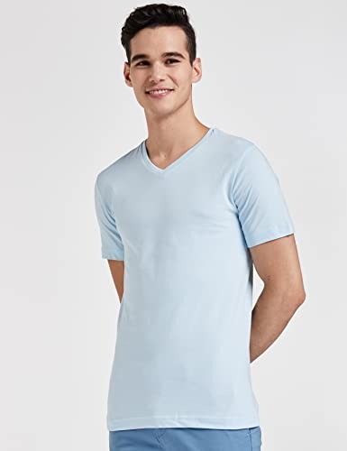 Image of Amazon Brand - Symbol Men's Solid Cotton T Shirt | Plain | V Neck | Half Sleeve-Regular Fit | Combo Pack of 3 (Available in Plus Sizes)