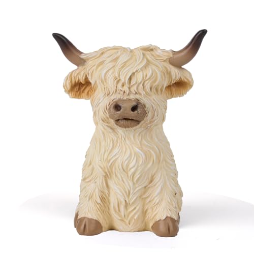 YeehaWhoo Highland Cow Decor for Home, White Highland...