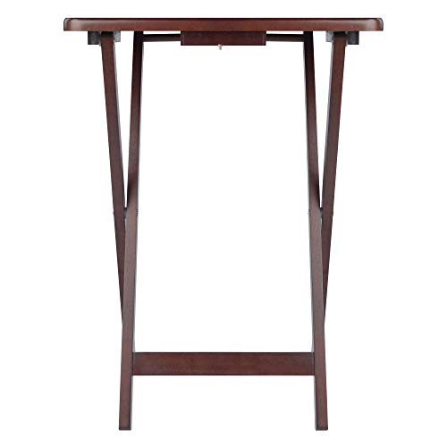 Image of Winsome Alex Set of 4 Foldable Snack Tables, Walnut, 26 inch | Easy to Store Portable Fold Up Table Set for Kitchen, Living Room TV Dining, Crafts, Puzzles, Work From Home