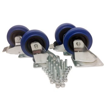 Penn Elcom Casters with for Heavy Duty Roadcases, Flightcases, and Heavy Equipment (Caster Swivel Wheel Set (2 Braked/2 Non-braked))
