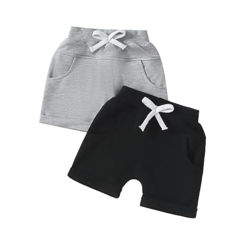 Toddler Boys Ribbed Drawstring Jogger Shorts Cover
