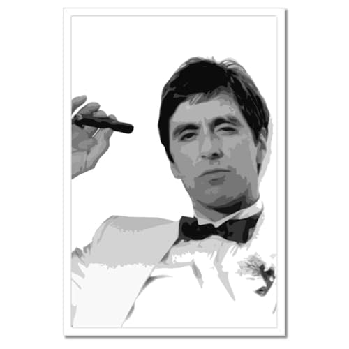 Poster Scarface Al Pacino sous cadre noir 40x60cm tableau déco cinéma H147Z