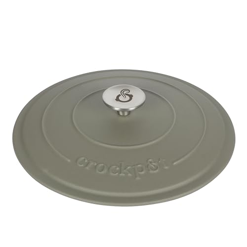 Image of Crock-Pot Artisan 5-Quart Round Cast Iron Dutch Oven with Lid - Matte Green, Durable Oven Safe Cookware