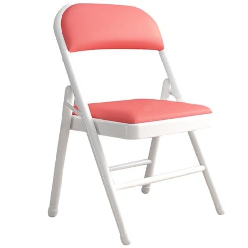 Silla de oficina plegable de piel sintética, diseño apilable y ahorra espacio para comedor, balcón o espacios pequeños, solución de asiento cómoda y elegante