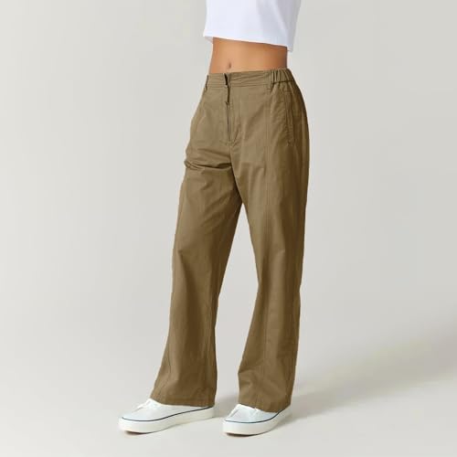 Straight Leg Pants Women Casual Elastic High Waisted Trousers with Pockets Y2k Vintage Baggy Comfy Lounge Pants2