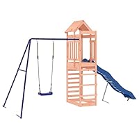 vidaXL Outdoor Playset | Made with Solid Douglas Wood | Features Climbing Frame, Swing Set, Slide & Sand Pit | Suitable for Kids aged 3-8 years | Weight Capacity: 45 kg