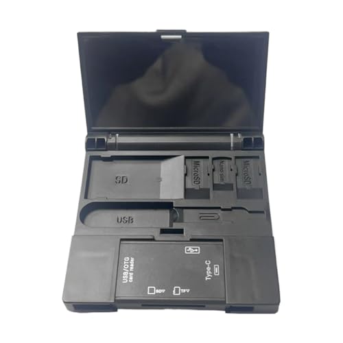 Flash Card Reader USB, Plug Play TF Cards Adapter, 3,39 x 3,46 x 0,39 pulgadas, Outdoor Portable Media Tool, High Speed Photos Video Access for Camera and Smartphone Use, Black